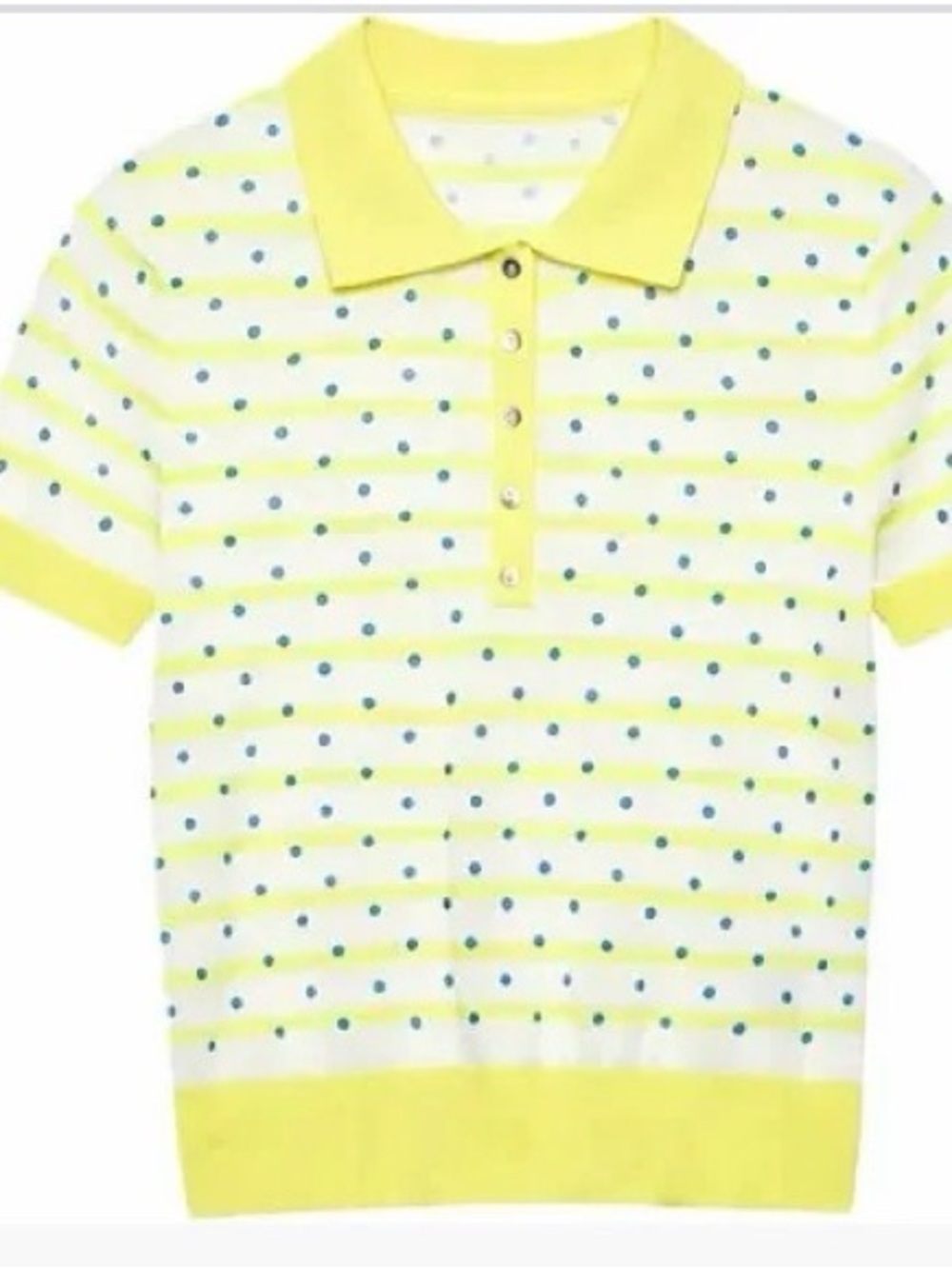 Purchased in the Paris Zara shop: Yellow Polo with Blue Polka Dots - Women